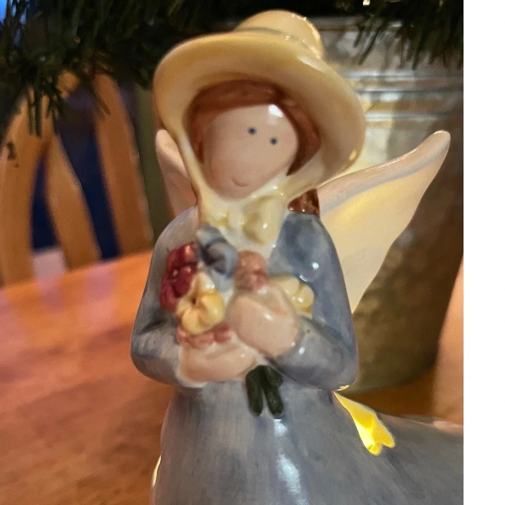 Russ‎ Berrie Country Gatherings Collection Hand Painted Ceramic Tealight  Holder